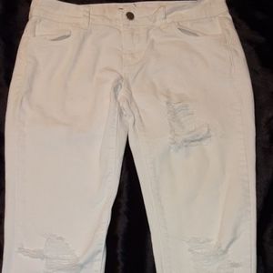 White ripped jeans
